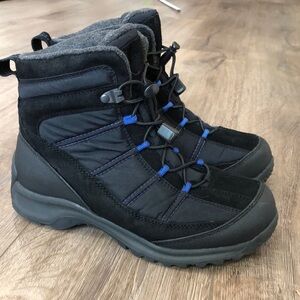 LANDS’ END Black and Blue Waterproof Winter Boots
